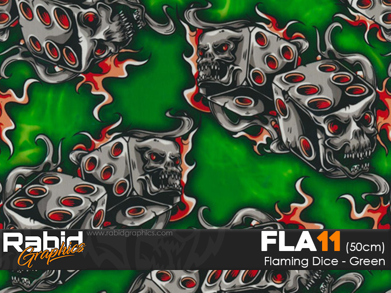 Flaming Dice - Green (50cm)