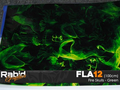 Fire Skulls - Green (100cm)