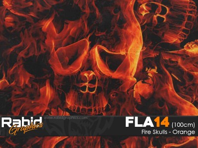 Fire Skulls - Orange (100cm)