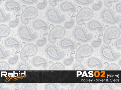 Paisley - Silver & Clear (90cm)