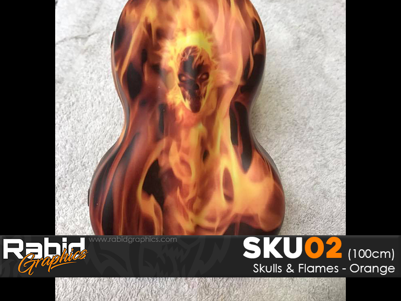 Skulls & Flames - Orange (100cm)