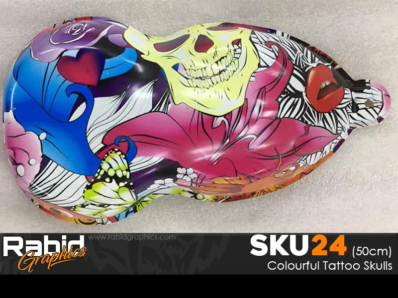 Colourful Tattoo Skulls (50cm)