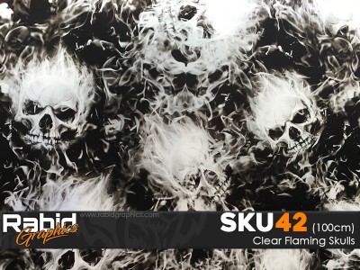 Clear Flaming Skulls (100cm)