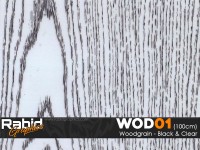 Woodgrain - Black & Clear (90cm)