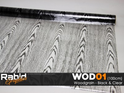 Woodgrain - Black & Clear (90cm)